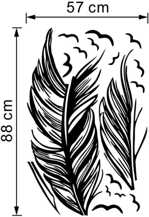 Vinyl Feather Wall Decal Birds of a Feather Wall Art Sticker Birds Feather Wall Decor Wall Applique Wall Graphic Home Interior Design Dark Brown The Wall Valley