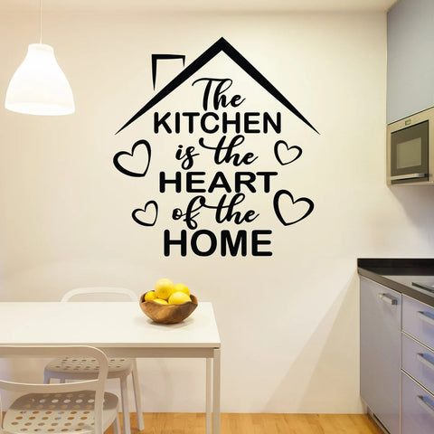 Kitchen Wall Sticker - "Heart of the Home" Roof Quote Vinyl Decal The Wall Valley