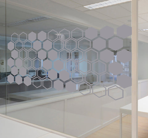 Frosted Geometric Hexagon Window Sticker – Decorative Vinyl Decal for Privacy & Style The Wall Valley