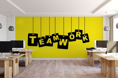 Teamwork Quote Wall Decal – Motivational Vinyl Sticker for Office & Workplace Decor - The Wall Valley