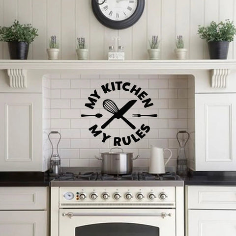 My Kitchen My Rules – Kitchen Wall Sticker Quote Vinyl Decal The Wall Valley
