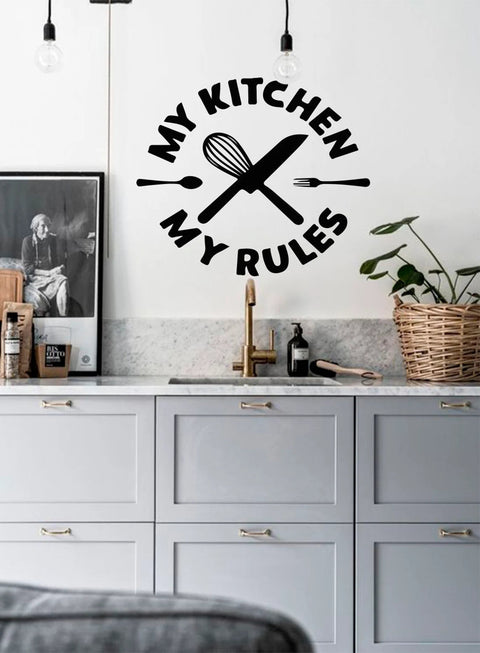 My Kitchen My Rules – Kitchen Wall Sticker Quote Vinyl Decal The Wall Valley