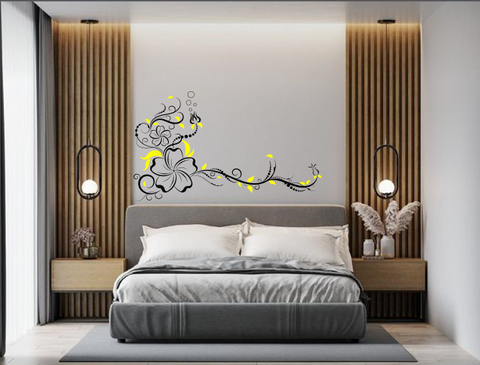Flowers Wall Stick Art Bedroom Stickers decor Rose Kid Nursery Decals Wallpaper Blossom Mural Vinyl Removable Decoration Girl Decor Baby boy Large Floral The Wall Valley