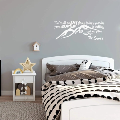 Imprinted Designs You're Off to Great Places. Dr Seuss Quote Vinyl Wall Decal Sticker Art The Wall Valley