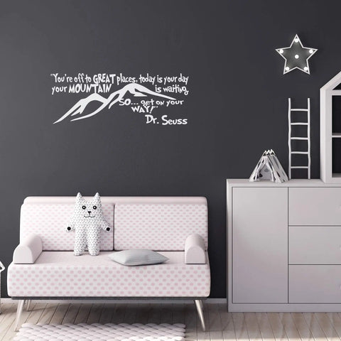Imprinted Designs You're Off to Great Places. Dr Seuss Quote Vinyl Wall Decal Sticker Art The Wall Valley