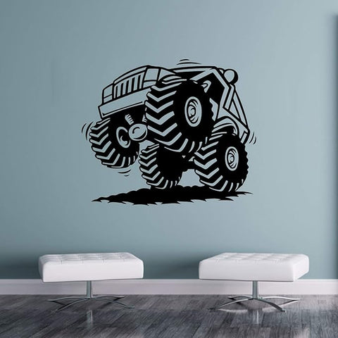 Monster Truck Stunt Wall Sticker Art Decal - Fun Vinyl Decoration for Kids' Rooms The Wall Valley