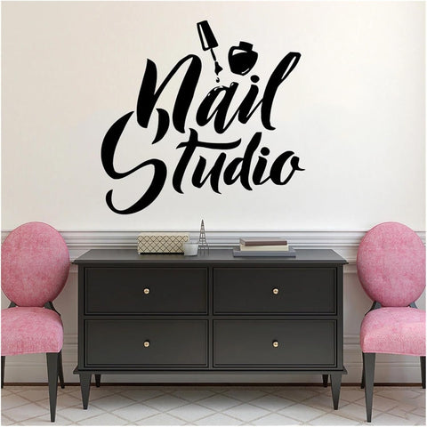 Beauty Salon Wall Decals - Nail Polish Logo Sticker for Nail Studio Decor - The Wall Valley