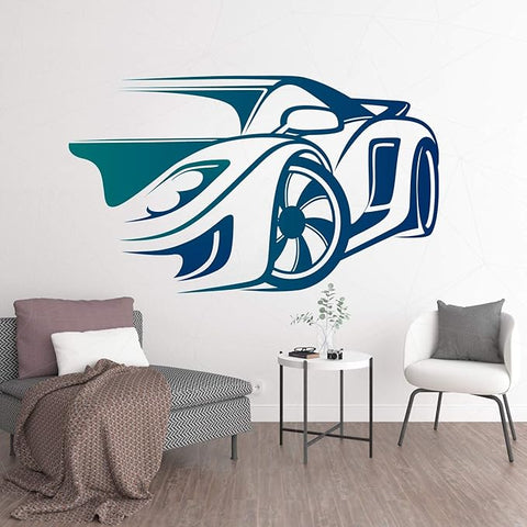 Sports Car Wall Art Decor - Automotive Racing Car Silhouette Wall Hanger The Wall Valley