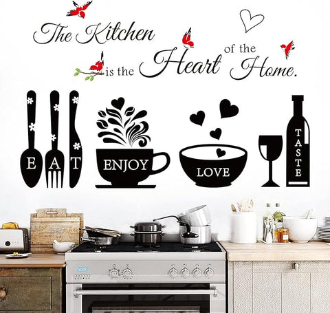 Kitchen Quote Wall Decals & Utensil Decorations | Vinyl Stickers for Home & Office Kitchen Decor The Wall Valley