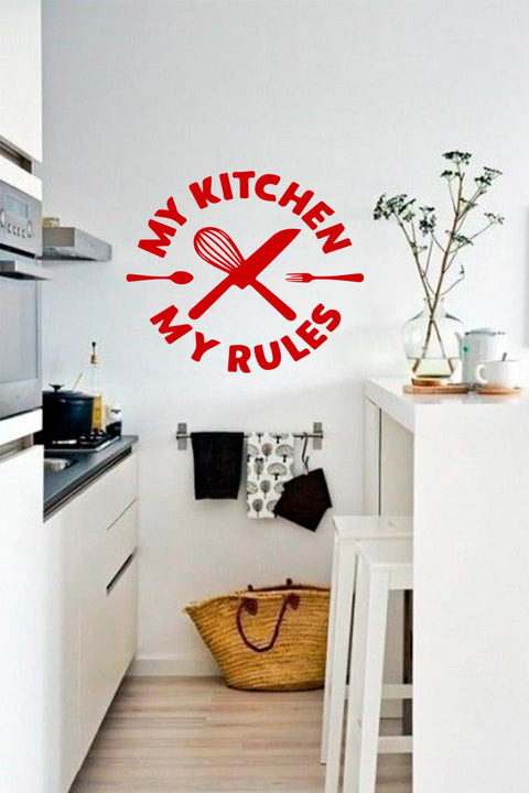My Kitchen My Rules – Kitchen Wall Sticker Quote Vinyl Decal The Wall Valley