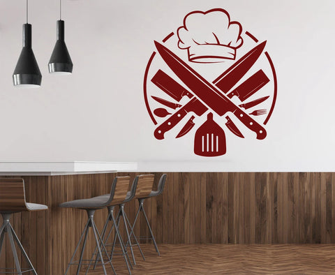 Kitchen Wall Decal - Cooking Spoon, Chef's Hat, Fork Vinyl Sticker The Wall Valley
