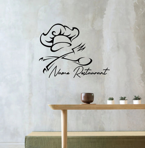 Restaurant Wall Decal - Chef Food Wall Art Vinyl Sticker, Restaurant Decor, Store Front Window Sticker The Wall Valley