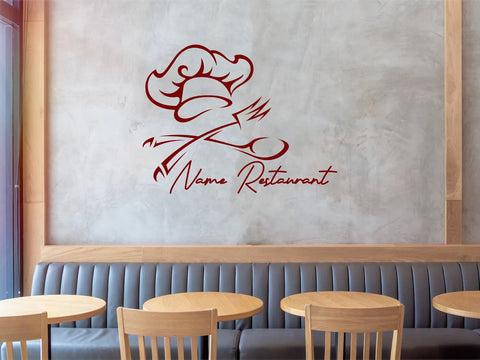 Restaurant Wall Decal - Chef Food Wall Art Vinyl Sticker, Restaurant Decor, Store Front Window Sticker The Wall Valley