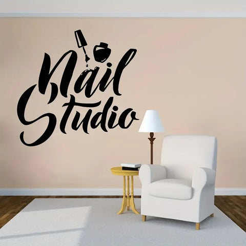 Beauty Salon Wall Decals - Nail Polish Logo Sticker for Nail Studio Decor - The Wall Valley