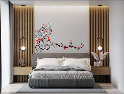 Flowers Wall Stick Art Bedroom Stickers decor Rose Kid Nursery Decals Wallpaper Blossom Mural Vinyl Removable Decoration Girl Decor Baby boy Large Floral The Wall Valley