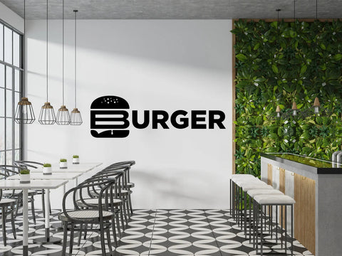 Fast Food Wall Decal - Burger, Pizza Quotes Wall Art, Burger Slice, and Shop Decor Vinyl Sticker The Wall Valley
