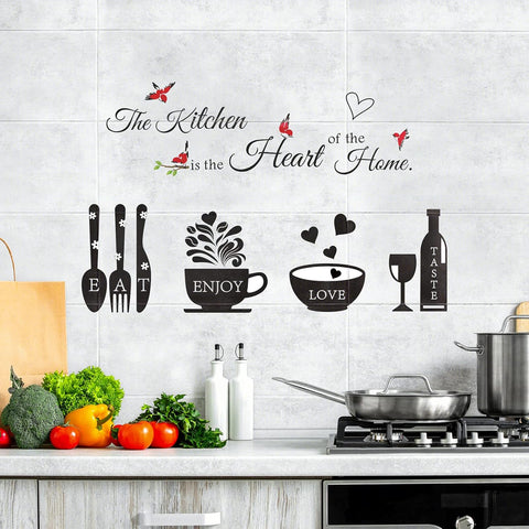 Kitchen Quote Wall Decals & Utensil Decorations | Vinyl Stickers for Home & Office Kitchen Decor The Wall Valley