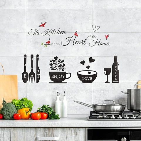Kitchen Quote Wall Decals & Utensil Decorations | Vinyl Stickers for Home & Office Kitchen Decor The Wall Valley