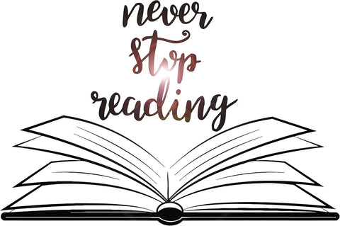 Vinyl Wall Decal Open Book Quote | Reading Room & Library Decor Stickers Mural The Wall Valley