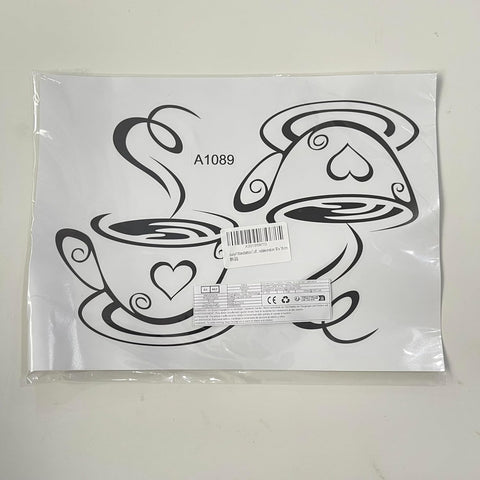 Cafe Kitchen Coffee Wall Sticker | Vinyl Removable Coffee Cup Window Sticker for Afternoon Tea & Kitchen Decor The Wall Valley