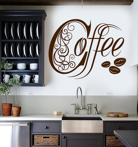 Coffee Wall Sticker – Vinyl Kitchen & Café Decor for Home or Coffee Shop - The Wall Valley