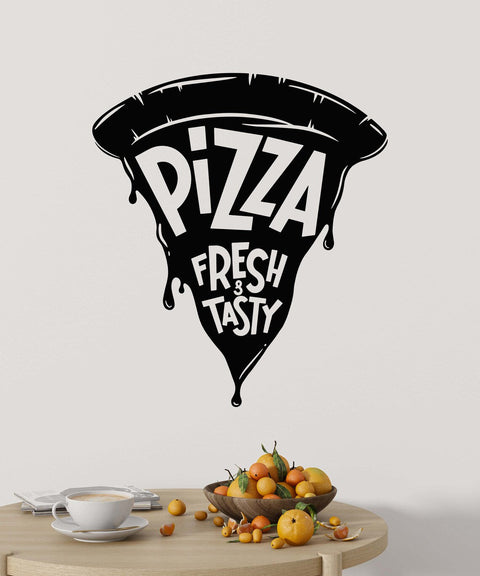 Pizza Wall Decal - Pizza Slice, Quotes Wall Art, Pizza Shop Vinyl Sticker The Wall Valley