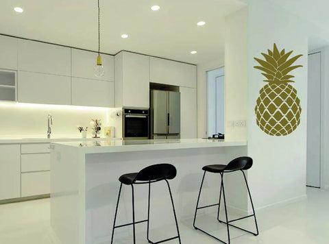 Pineapple Gold Wall Art Decor Removable Sticker for Kitchen - Tropical Series Wall Decal The Wall Valley