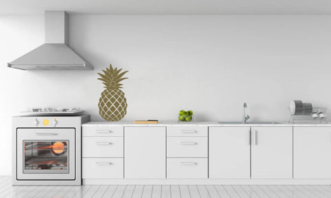 Pineapple Gold Wall Art Decor Removable Sticker for Kitchen - Tropical Series Wall Decal The Wall Valley