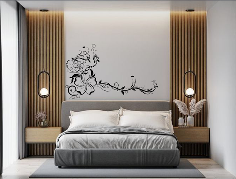 Flowers Wall Stick Art Bedroom Stickers decor Rose Kid Nursery Decals Wallpaper Blossom Mural Vinyl Removable Decoration Girl Decor Baby boy Large Floral The Wall Valley