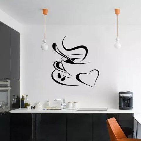 Vinyl Decal Coffee Break | Romantic Coffee Shop Wall Sticker for Kitchen, Cafe, or Restaurant Decoration The Wall Valley