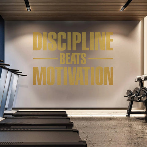 DECALYANG Discipline Beats Motivation Wall Sticker | Fitness Sticker for Workout Spaces & Gyms The Wall Valley
