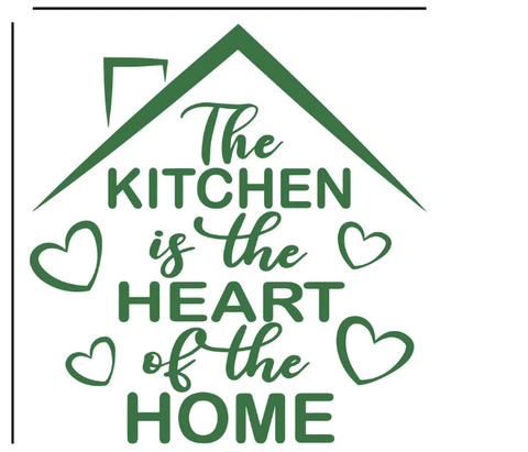 Kitchen Wall Sticker - "Heart of the Home" Roof Quote Vinyl Decal The Wall Valley
