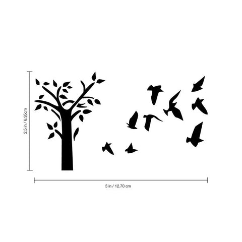 Vinyl Wall Art Decal - Tree and Birds | Cute Animal Décor for Light Switches The Wall Valley