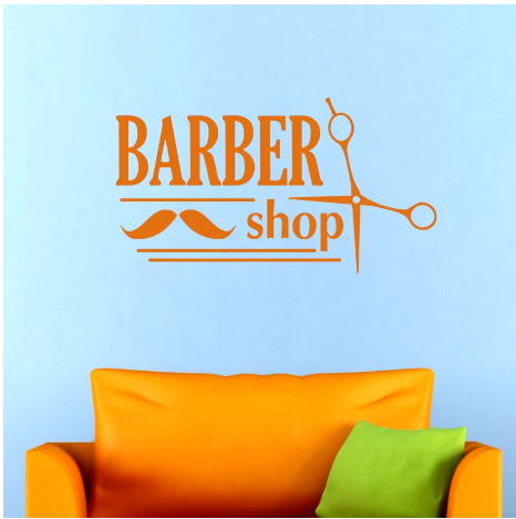 Barber Shop Designed Wall Sticker - Stylish Decor for Barbers, Hairdressers, and Kids' Rooms The Wall Valley