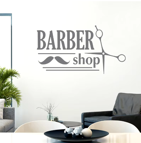 Barber Shop Designed Wall Sticker - Stylish Decor for Barbers, Hairdressers, and Kids' Rooms The Wall Valley