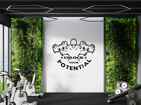 Unlock The Potential – Motivational Gym Wall Decal for Fitness Inspiration The Wall Valley