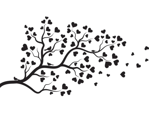 Tree Heart Decals, Stickers & Vinyl single colour - The Wall Valley