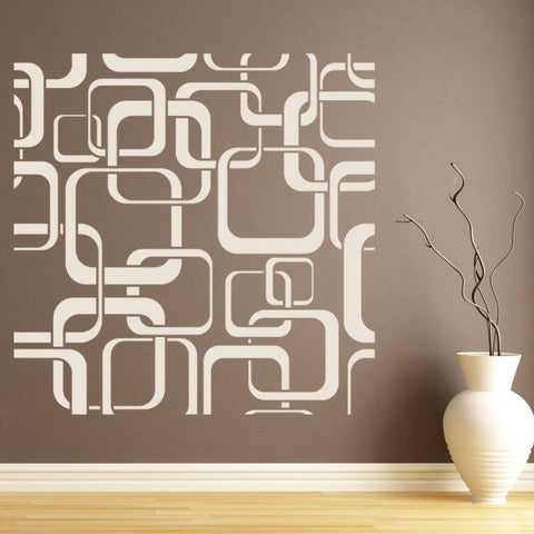 Square Pattern 3D Retro Design Wall Sticker – Unique Wall Décor for Modern Spaces The Wall Valley