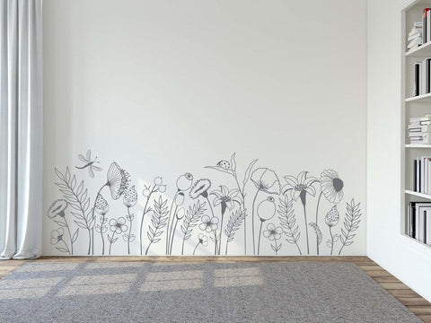 Wildflowers Border Wall Decal - Floral Decals for Walls The Wall Valley