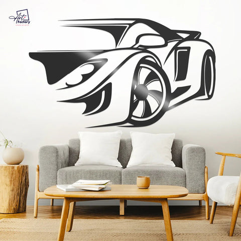 Sports Car Wall Art Decor - Automotive Racing Car Silhouette Wall Hanger The Wall Valley