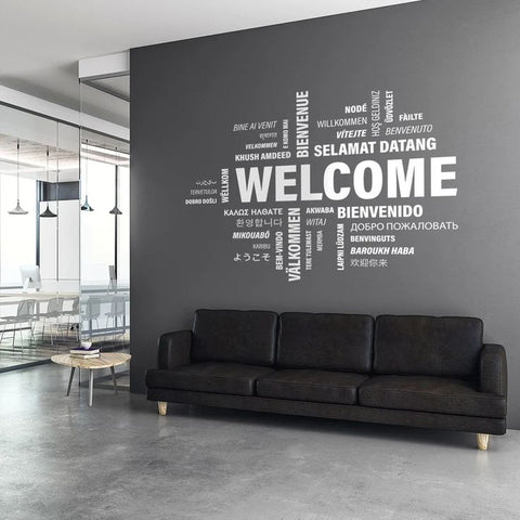 Welcome Wall Decal – Vinyl Office Wall Art for Reception & Entryway Decor - The Wall Valley