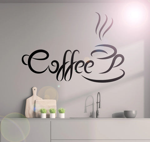 Green Coffee Cup Vinyl Wall Sticker | Kitchen & Cafe Decor for Home & Living Room The Wall Valley