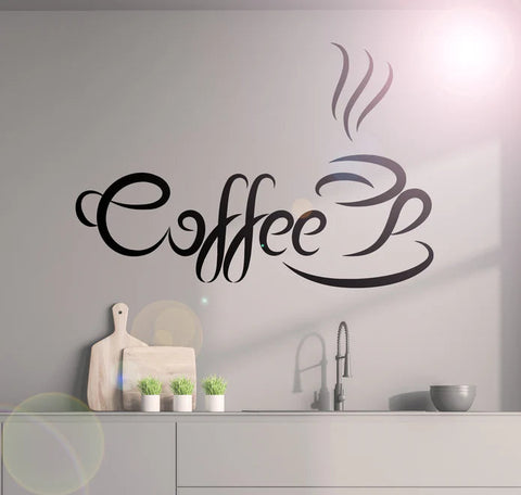 Green Coffee Cup Vinyl Wall Sticker | Kitchen & Cafe Decor for Home & Living Room The Wall Valley