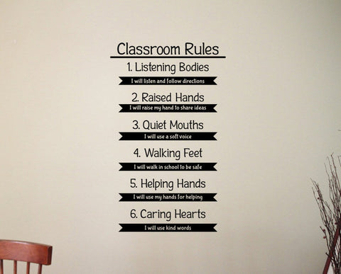 Classroom Rules Wall Decal - Educational & Inspirational Quotes for School Decals The Wall Valley