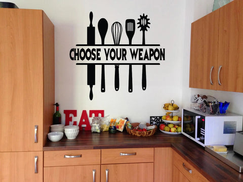 Kitchen Tools Choose Your Weapon Wall Sticker Decal – Vinyl Kitchen Wall Art – Fun Kitchen Decor The Wall Valley