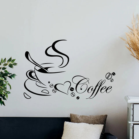 Coffee Pattern Home Kitchen Cup Wall Sticker – Sales Promotion Wallpaper Decor The Wall Valley