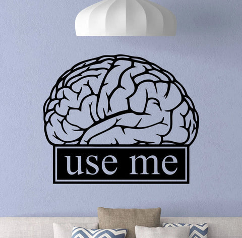 Use Your Brain" Motivational Quote Wall Sticker - Vinyl Decal for Students, School, Office & Home Decals The Wall Valley