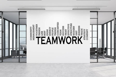Teamwork Wall Decal – Motivational Vinyl Lettering for Office Walls & Windows - The Wall Valley