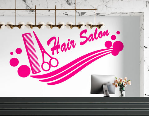 Hairdresser Barber Decal - Haircut Poster Vinyl Wall Art & Window Decoration - The Wall Valley