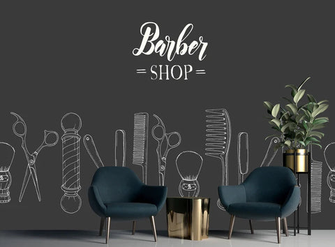 Barber Shop Wall Decal - Vinyl Wallpaper for Hair Salons The Wall Valley